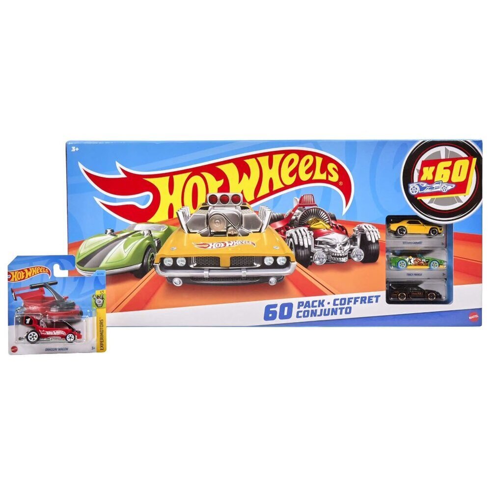 Hot Wheels Set of 60 Vehicles, Collectible Vehicles 1:64 Scale Toy Cars Unopened